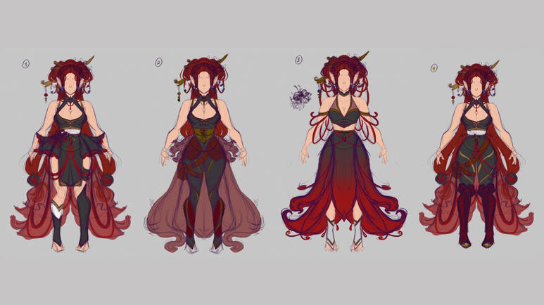 DnD Character Concept, Bard + Higanbana Flowers (2024)